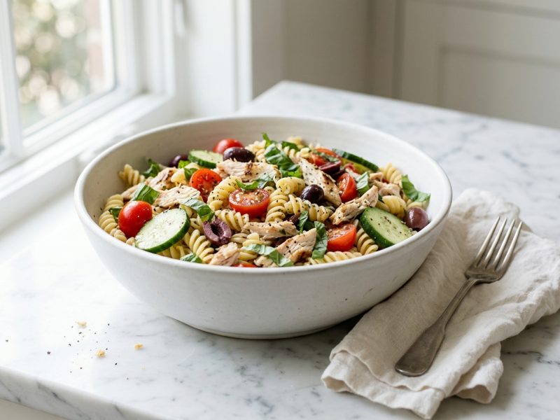 Salade de pâtes au reste de poulet