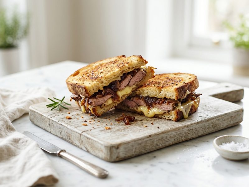 Sandwich chaud au reste d’agneau