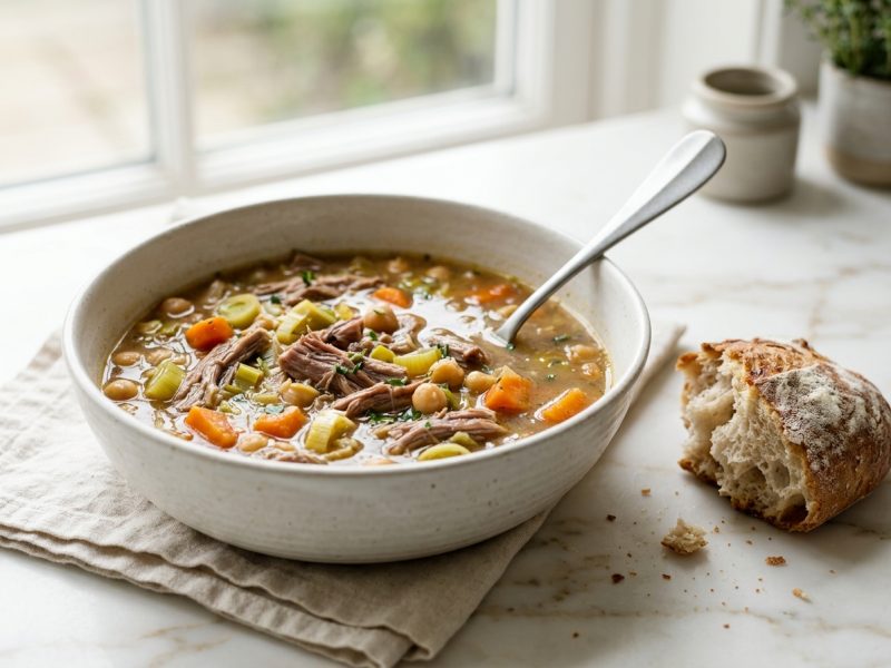 Soupe épaisse au reste de collier d’agneau