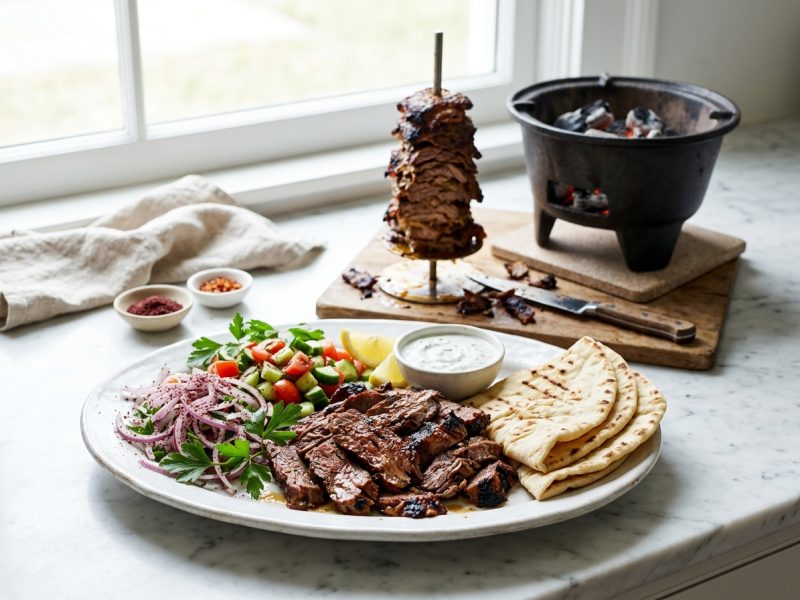 Broche de bœuf marinée au barbecue