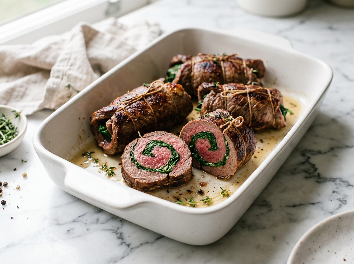 Escalopes de veau roulées aux épinards