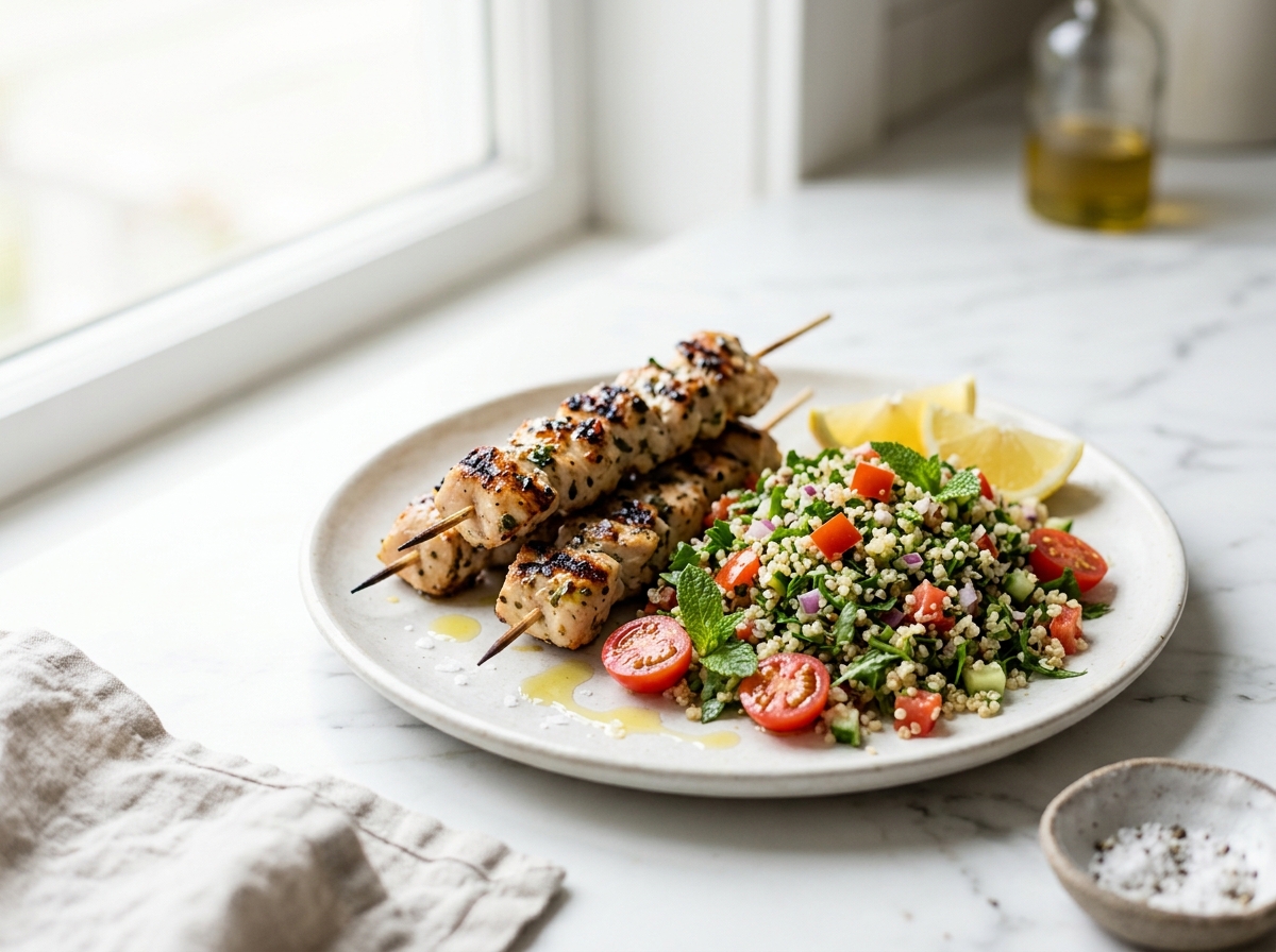 Poulet grillé, taboulé de quinoa