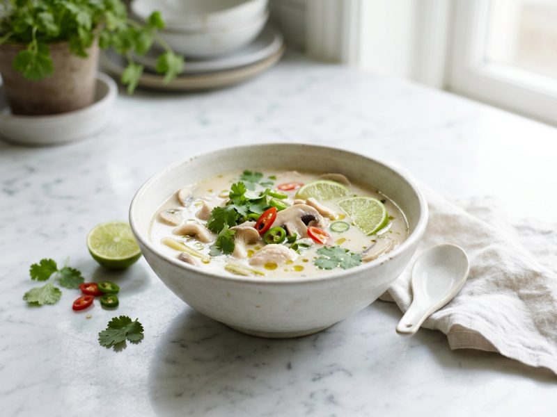 Soupe de poulet à la thaïe, sans sauce poisson