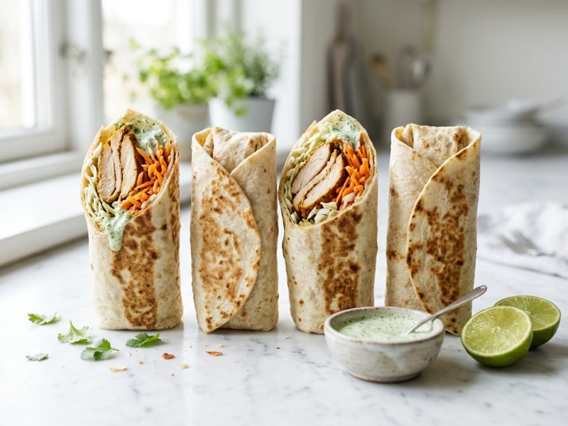 Wrap de rôti de volaille à l’indienne