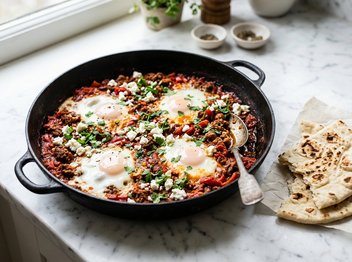 Shakshuka à la kefta pour le matin