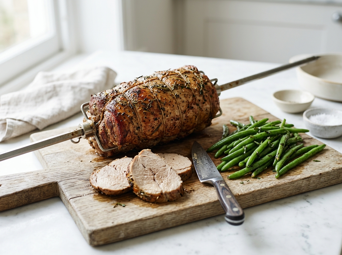 Broche de veau rôtie au four