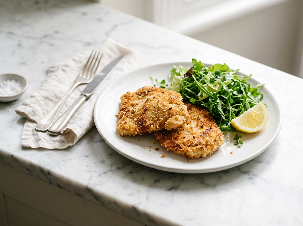 Escalopes de poulet panées